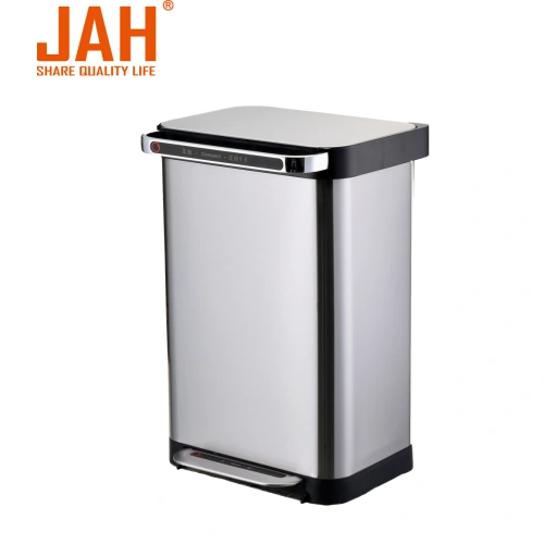 China Cubo de basura con pedal compactador de acero inoxidable JAH
